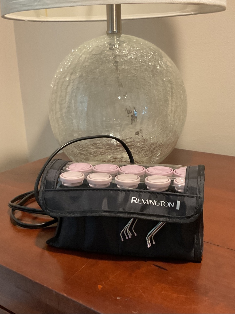 Remington Black Case with Light Pink Hot Rollers